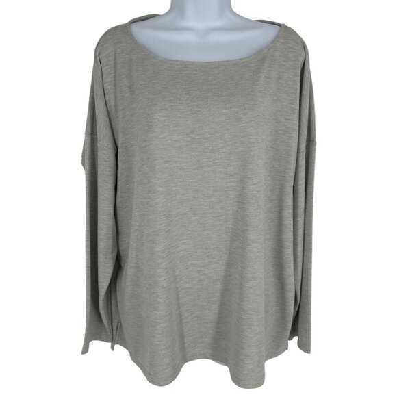 Lauren Ralph Lauren Womens Gray Long-Sleeve Lightweight Knit Top Size XXL - Picture 1 of 9